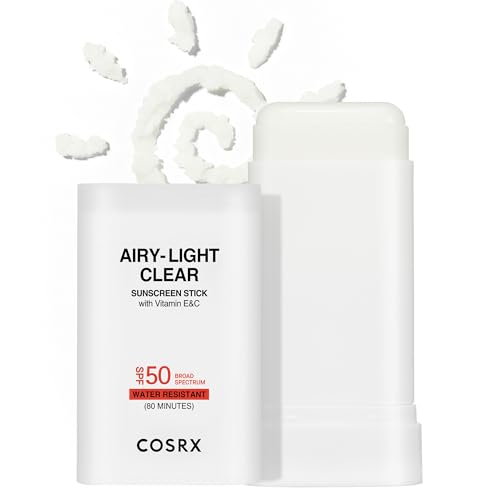 COSRX Airy-Light Clear Sunscreen Stick with Vitamin E & C SPF 50,...