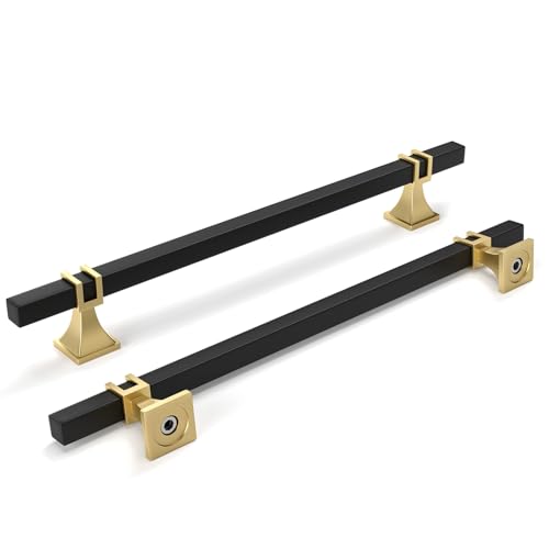 homdiy Black and Gold Cabinet Pulls 7-1/2" Black and Brass Cabinet Pulls