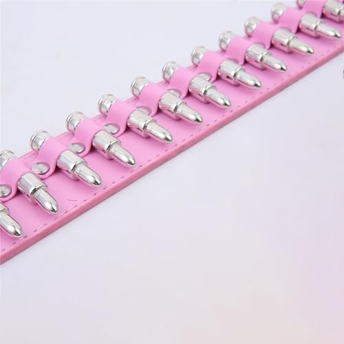 Punk Metal Belt Bullet Rivet Gothic Studded Belt Stud Waist Belt Scene Emo Pink Hip Hop Grommet Leather Belts4