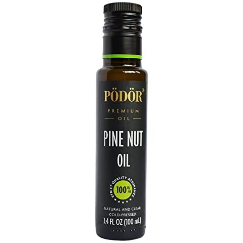 PÖDÖR Premium Pine Nut Oil - 3.4 fl. Oz. - Cold-Pressed, 100% Natural, Unrefined and Unfiltered, Vegan, Gluten-Free, Non-GMO in Glass Bottle Cover