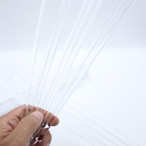 Image of 14 Pieces Clear Acrylic Round Rods Kit,Length 305mm Diameter 6mm 8pcs 12mm 4pcs 22mm 2pcs,Solid Rods DIY Model Materials Acrylic Round Rods for Model Making DIY Crafts