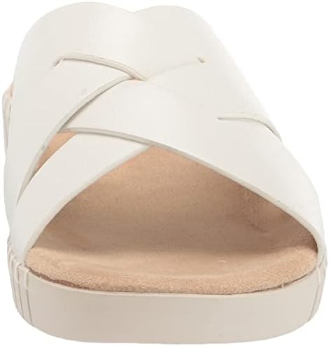 Easy Street Women's Brylee Flat Sandal Slide, White, 6.5 Wide | Image 1
