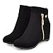 CSRZPMG Women Wedge Fashion Ankle Boots Side Zipper Casual Suede Round Toe Wedge Heeled Booties Winter Comfy Dress High Heel Short Boots