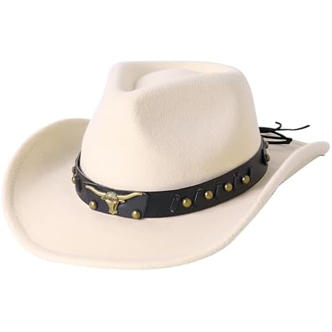 Jastore Western Cowboy Hat for Kids Boy Girl Classic Cowboy Cowgirl Dress Up Hat with Buckle Belt(Beige, 3-5 Years) Cover