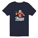 Drake Maye New England Pic MVP Shirt T-Shirt Adult Large Blue