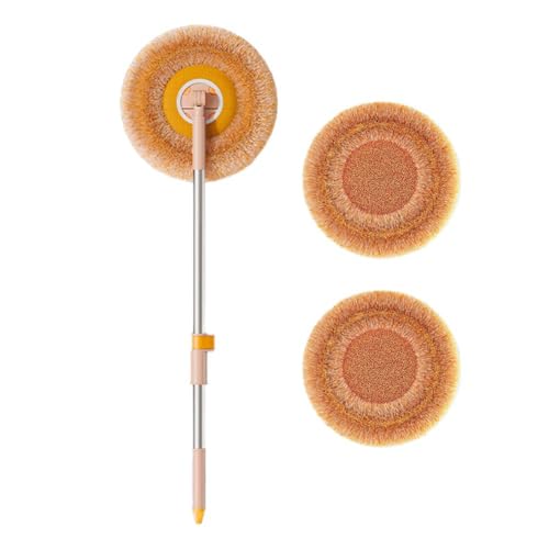 FROVOL Trapeador giratorio de 360 grados, mango largo, redondo, de microfibra, herramientas de limpieza para el hogar, limpiador de paredes, plumero, limpieza de ventanas, lavadora de t360°, giratorio