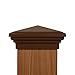 6x6 Post Cap (5.5") | Mocha Brown New England Pyramid Style Square Top for Outdoor Fences, Mailboxes & Decks