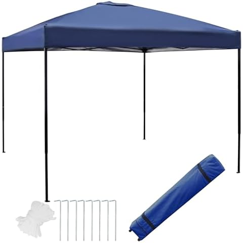 Blissun 10 x 10 Ft Outdoor Portable Pop-Up Canopy Tent with Roller Bag (Blue) Cover