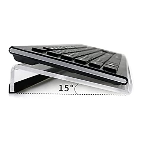 Aoleytech Tastaturablage Aus Durchsichtiges Acryl Mit Rutschfester Silikonabdeckung, Computer-Tastaturständer Ergonomische Gekippter Tastaturhalter für Schreibtisch, Büro, Hause Cover