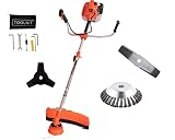 KNakasaki | Cortador Cepillo Profesional Gas Alta Potencia | 63cc 3,5hp | Cortadoras de Césped | Cepillo de Acero | Motosierra de Extensión | Cuchilla 2...