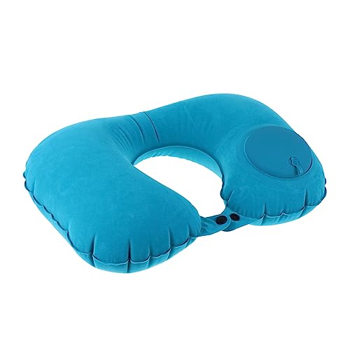 Cabilock 1 Set U Shaped Inflatable Travel Pillow with Eye Patch Comfortable Neck Support for All Ages Lightweight Portable for Flights Cars and More