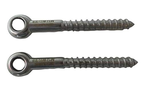 Image of US STAINLESS 2 Pieces Stainless Steel 316 M12 Lag Screw Eye Bolt Forged 12mm x 100mm Marine Grade