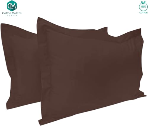 Cotton Metrics Linen GANESHJI2577 Cotton Metrics Heavy Quality King Pillow Shams Set Of 2 Brown 600Tc 100% Organic Cotton Brown Pillow Shams King Size 20X40 Decorative Pillow Cover thumb #2