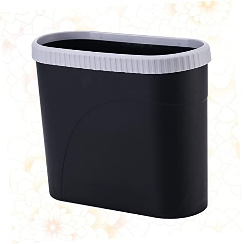Caneca de basura rectangular negra para cocina y baño miniatura 7
