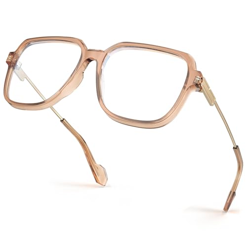 Image of VISOONE Oversized Blue Light Blocking Glasses with Chic Square TR90 Frame and Metal Temple for Women Men Ryan