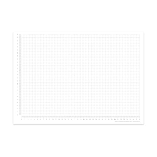 Karierte Papier-Schreibtischunterlage | DIN A3 | seitlich abgedrucktes Lineal | 30 Blatt zum Abreißen | mathematisches Papier karierter Block | zum Beschreiben und Skizzieren (DIN A3)