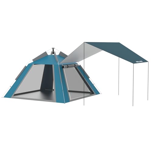 Golabs 3 Person Camping Tent w/ 9.5x8.5 ft Canopy, 3-Minute