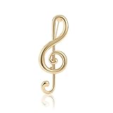 Minimalist Music Note Brooch for Women Men Simple Brooches Elegant Lapel Pin Dress Accessories Corsage for Hat Bag Suit Fashion Jewelry for Music Party Wedding Banquet Musician Boutonniere (Gold-Tone)