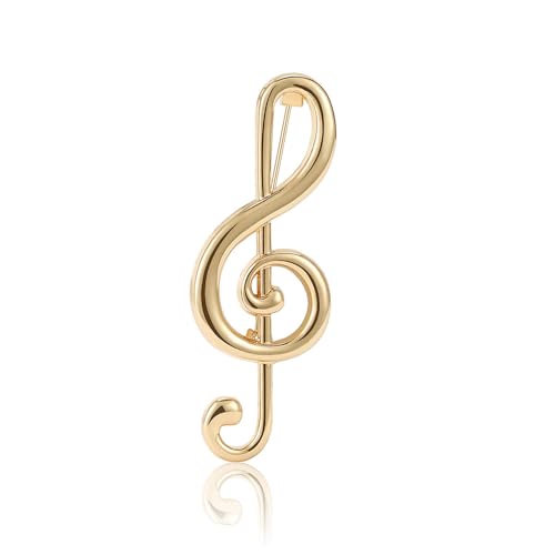 Minimalist Music Note Brooch for Women Men Simple Brooches Elegant Lapel Pin Dress Accessories Corsage for Hat Bag Suit Fashion Jewelry for Music Party Wedding Banquet Musician Boutonniere (Gold-Tone)