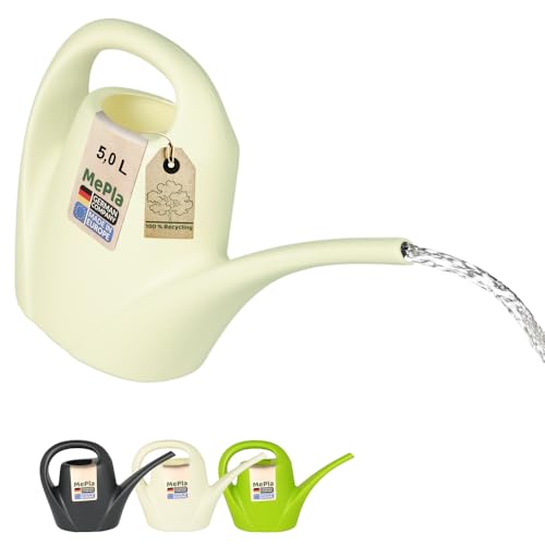 MePla - Gießkanne 5,0l Indoor - Weiss, wetterfest aus UV-beständigem Kunststoff