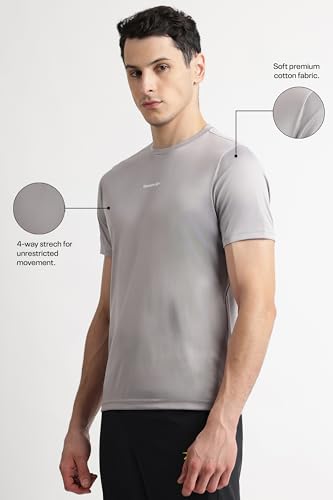 Image of Reebok Men's Polyester Gym T-Shirt - Quick Dry Moisture Wicking Sports T-Shirt for Men | Workout Running Training Tshirt for Men | Half Sleeve Active Tee