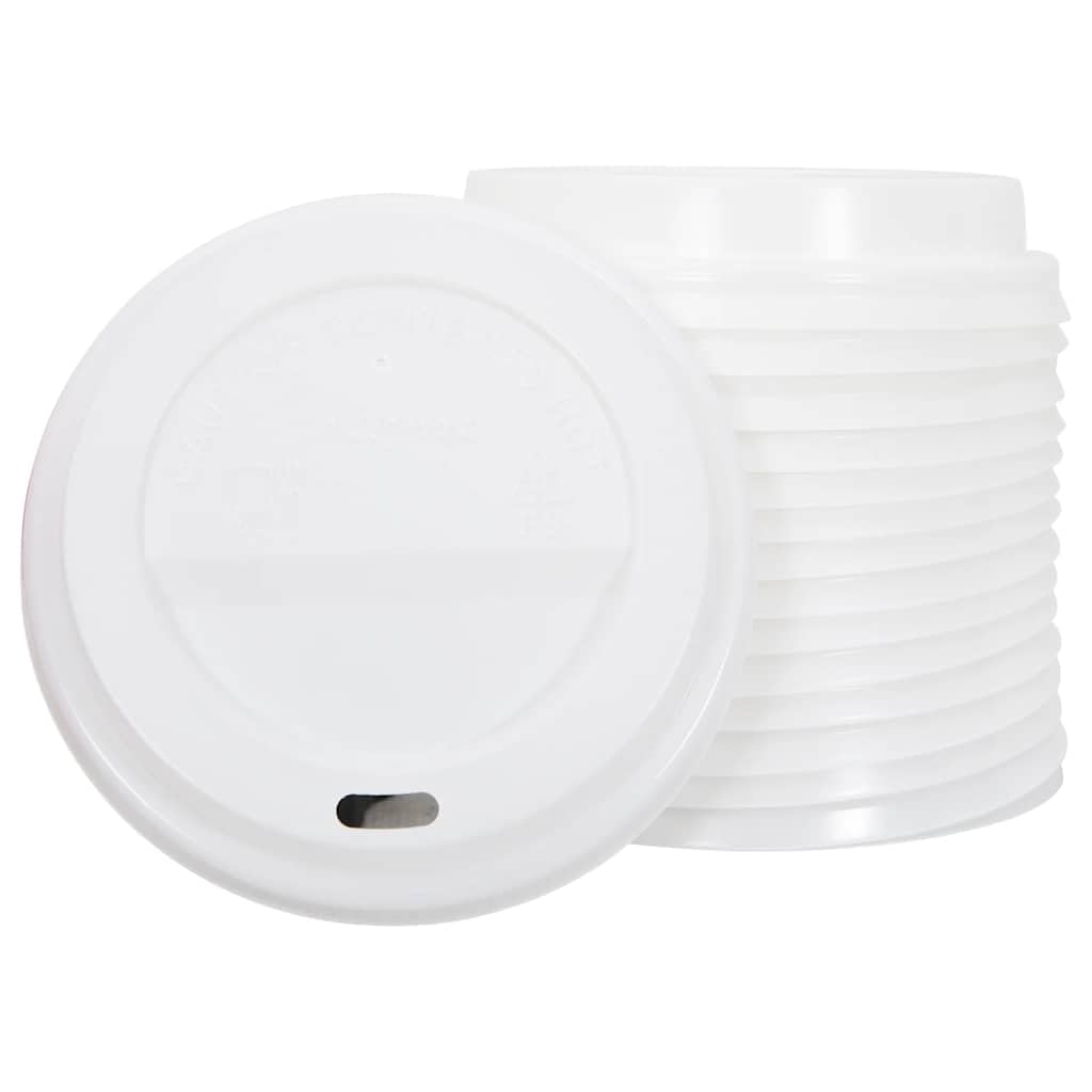Mangloder Vasos desechables con tapas, 1000 unidades, 400 ml, de papel resistente con revestimiento de polietileno para bebidas calientes y frías, ideales para fiestas, catering, gastronomía, oficina