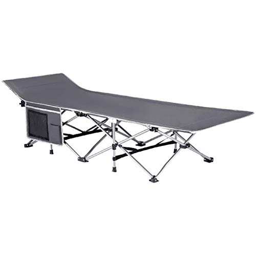 Klappbett Mit Seitentasche Outdoor Freizeit Camp Bett Verbreitet Tragbare Ultraleichte Erwachsene Einzelne Büro Mittagessen Bett (Farbe :
