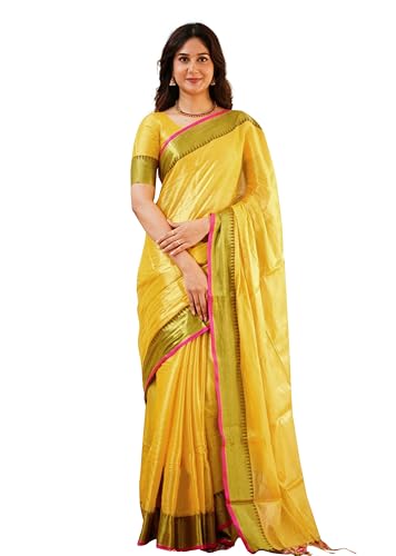 Sari en coton tissé main élégant avec chemisier pour femme