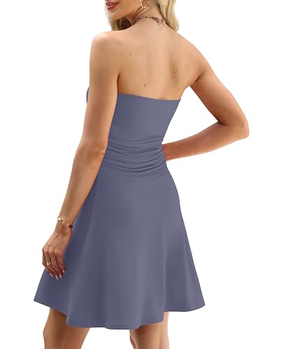 Image of OFEEFAN Womens Tube Dresses Strapless Homecoming Graduation Formal Party Club Mini Dress Date Outfits
