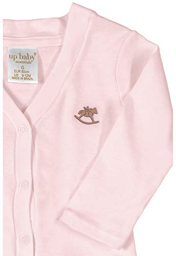 Casaco Cardigan em Suedine, Up Baby, Bebê unissex, Rosa, G
