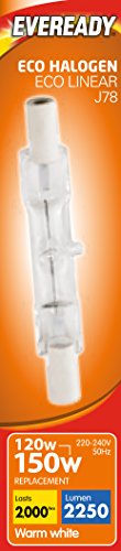 Eveready Eco Halogen Linear Light Bulb, Glass, Clear