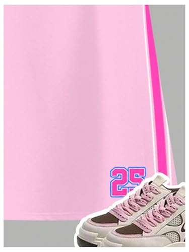 Girl's Graphic Jersey Dresses Short Sleeve Crewneck Sports Mini Tshirt Dress3