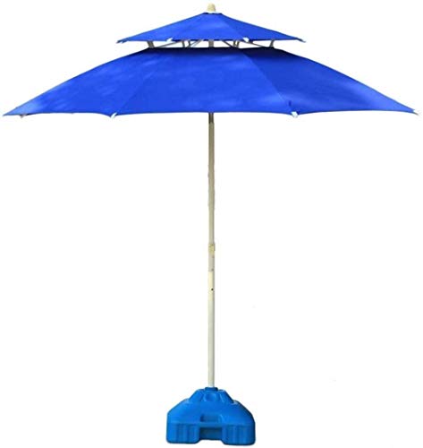 Paraguas al aire libre Sombrillas oslash;7,5 pies / oslash;9 pies doble Jardín superior al aire libre Paraguas Parasol for la playa / piscina / Patio Paraguas Ronda de protección solar (Color: Azul, T