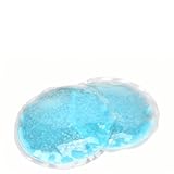 Bamjour Almohadillas de Gel para Ojos Reutilizables, 1 par de Almohadillas de Enfriamiento para Ojos con Compresas Frías y Calientes, Color Azul, Redondo, Hinchazón, Tensión Ocular para Mujeres