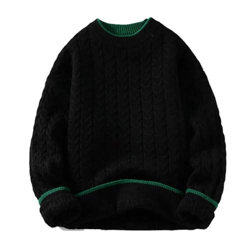 Pull tricoté à col rond homme chaud et épais pour un confort casual en hiver