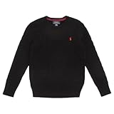 [ポロラルフローレン]ニット セーター ケーブルニット クルーネック ボーイズライン ブラック レディース メンズ RALPH LAUREN 323702674 061 CABLE KNIT COTTON CREWNECK SWEATER POLO BLACK XL(日本サイズL） [並行輸入品]