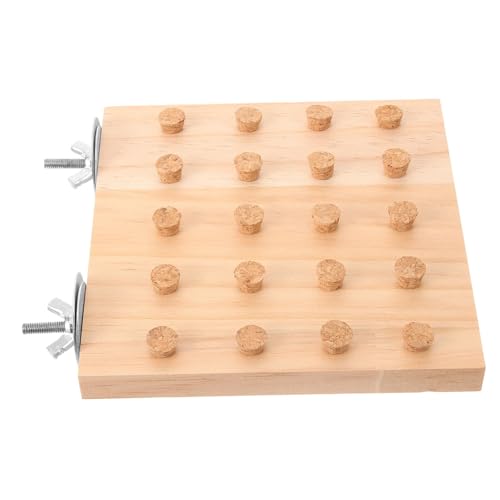 ROMISBABA オウムスタンドおもちゃ フィーダ 鳥のとまり木 ケージ用バッジーパーチ オウムのおもちゃのベル 鳥の餌台スタンド オカメインコ インコ おもちゃ オウムの運動台 オウム立ち台 木製