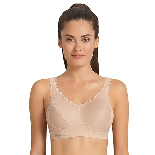 Susa Damen o. Bügel 27931 Bügelloser BH, Mehrfarbig (Weiß/Schwarz 215), 105 D (2er Pack) 4 Anita Sport-BH 5527, 105 D, Desert