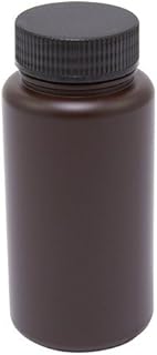 Azlon 301645-0008, 8oz High Density Polyethylene Wide Wide Mouth Amber Bottle, 1 Case of 72 pcs