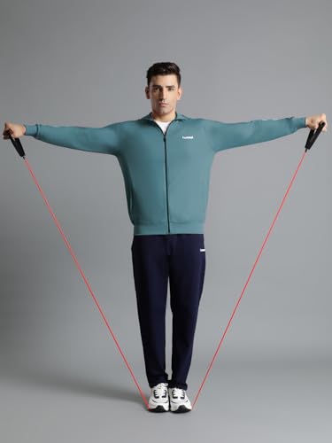 Image of hummel Promo Men's All weather Regular Fit Track Suit with Zipper and Pockets Comfortable Breathable Stretchable Soft Fabric For Everyday Use Ideal for Gym Training or Running Loungwear