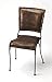 HomeRoots Dark Brown Iron, Leather, Urethane Foam Unique Patchwork Brown Leather Dining Chair