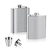 Produktbild VFANDV Flachmann Edelstahl 2 Stück, 4oz/112ml Flachmann Set mit 1 Trichter und 1 Weinbecher Ttragbarer Flachman für Frauen und Männer Flachmänner Klein Auslaufsicher Hip Flask für Alkohol