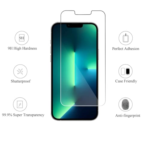Image of 9H Tempered Glass Screen Protector for iPhone 15 - Anti-Scratch, HD Clear, Bubble Free, White Edge | Pack of 10