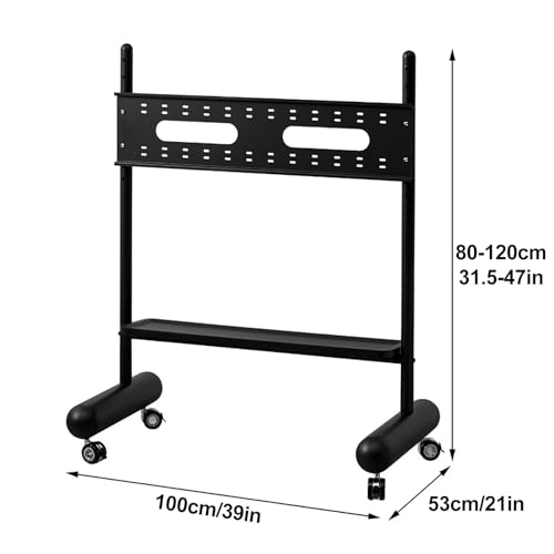 Soporte móvil para TV hasta 110 lb, ajuste altura, ruedas miniatura 5