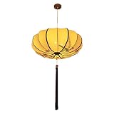 Junzc E27 Iron Art Chinese Style Adjustable Pendant Lights Creative Simple Fabric Lampshade Vintage