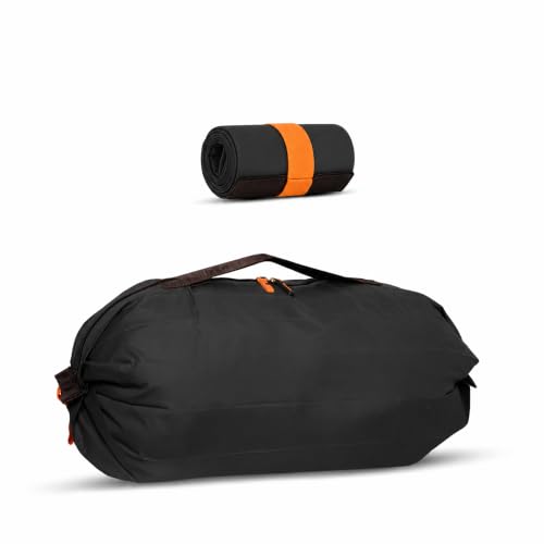 HIE Burrito Foldable Duffel Bag Large Travel Luggage, Lightweight Water-Resistant Carry-On Gym, Portable Travel Organizer, Holds Up to 20 kg, Folds into a Compact Burrito-Shaped Pouch. (Rich Black)