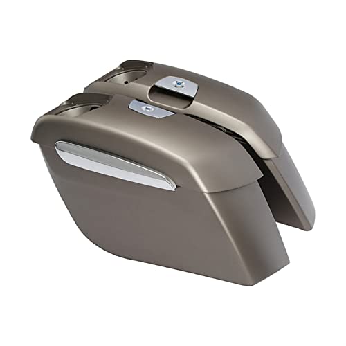 SJZC para Indian Chieftain 19-22 Challenger 20-22 Fibra de Vidrio + Cubierta de plástico ABS, alforjas duras para Motocicleta, Bolsa para sillín, Recortes de Altavoz Alforjas Laterales para Moto