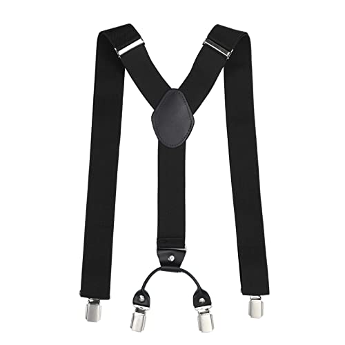 MASONEE Suspenders for Men Heavy Duty Mens Suspenders for Work Adjustable MenSuspenders for Jeans Tuxedo Dress Black_01 1.4inch_wide