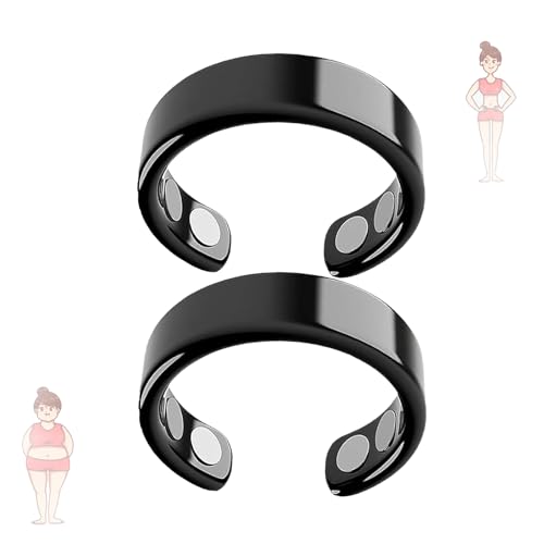 Wryhaul Anillo magnético para hombres y mujeres, anillo de migraña de Auvulis, anillos de vitalidad para reducir la ansiedad, anillo de migraña inoxidable (2PCS A,Adjustable)