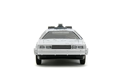 Jada Back to The Future 1:32 Time Machine Frost Die-Cast Car, Toys for Kids and Adults, Silver - Image 2